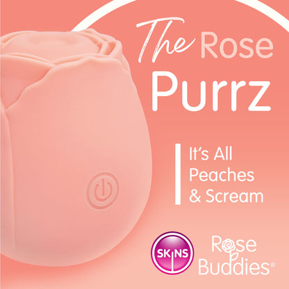 Skins Rose Buddies - The Rose Purrz - Light Pink USB Rechargeable Pulsing Rose Stimulator