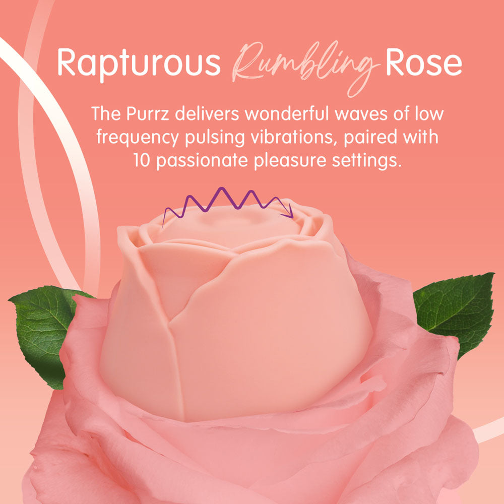 Skins Rose Buddies - The Rose Purrz - Light Pink USB Rechargeable Pulsing Rose Stimulator