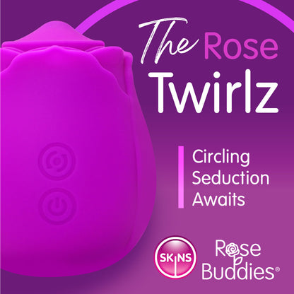 Skins Rose Buddies - The Rose Twirlz - Purple USB Rechargeable Twirling Rose Stimulator