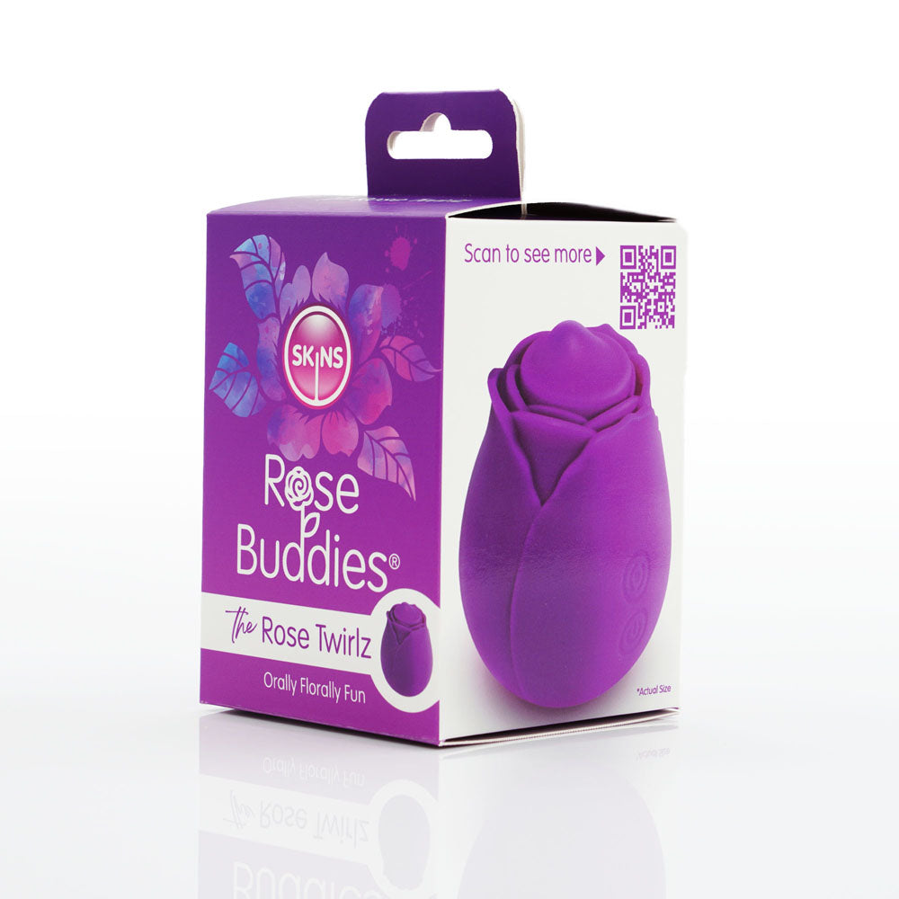 Skins Rose Buddies - The Rose Twirlz - Purple USB Rechargeable Twirling Rose Stimulator