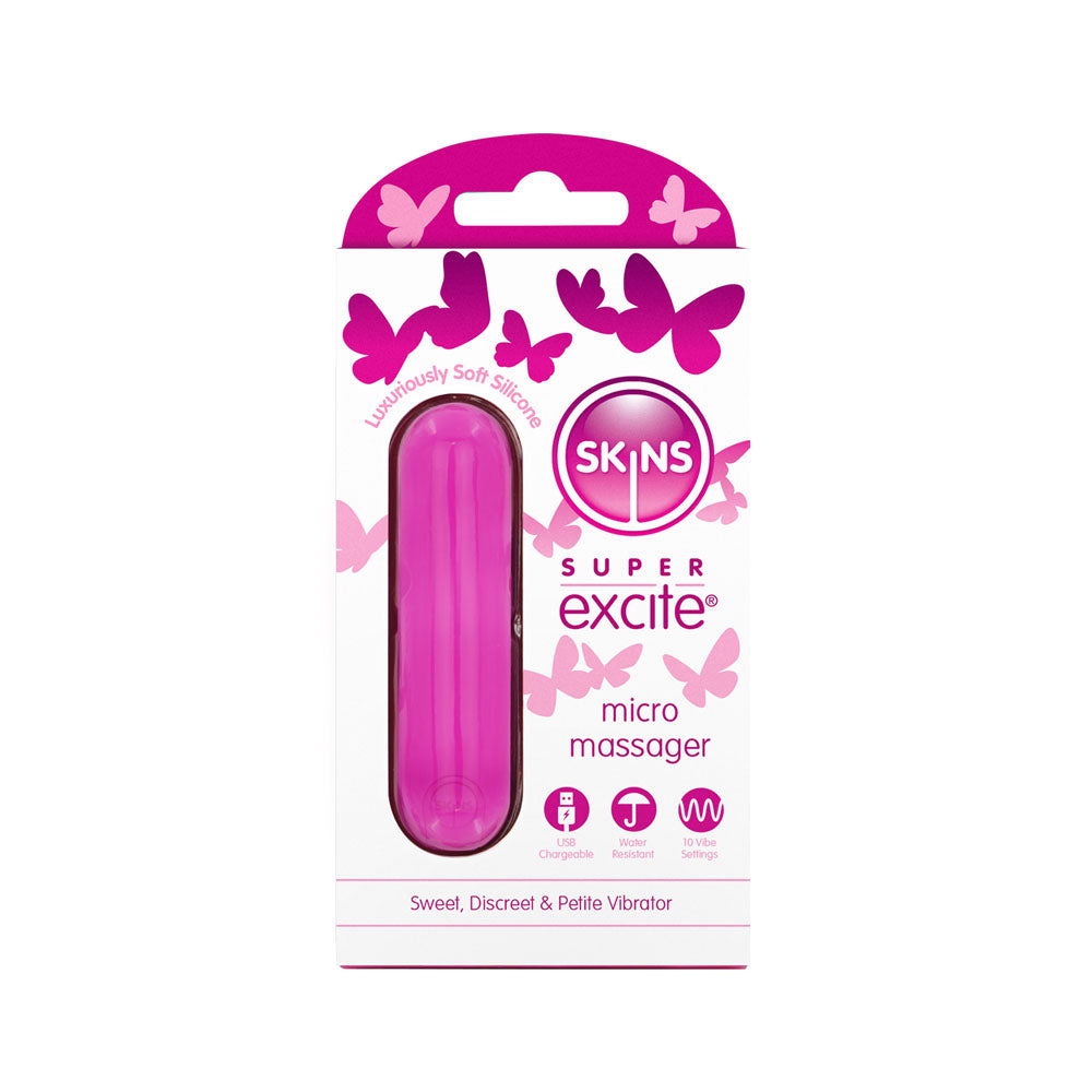 Skins Super Excite Rechargeable Pink Bullet - Pink USB Rechargeable Bullet