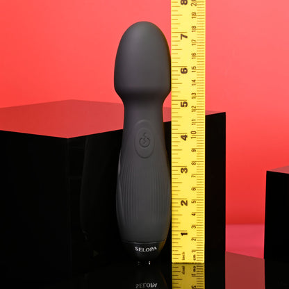 Selopa POWER TRIP - Black 18.8 cm USB Rechargeable Massage Wand