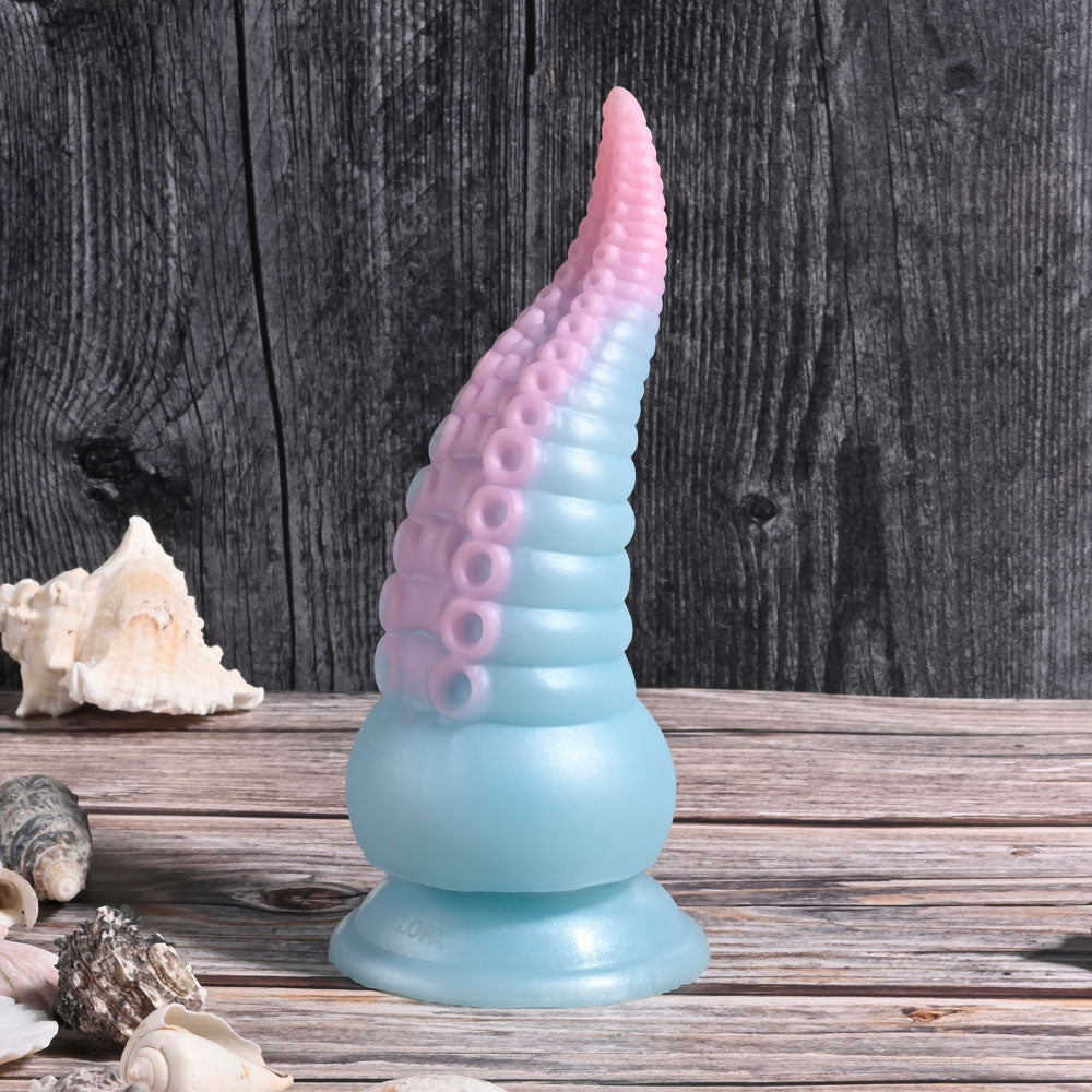 Selopa STUCK ON YOU - Blue/Pink 19 cm USB Rechargeable Vibrating Tentacle Fantasy Dildo