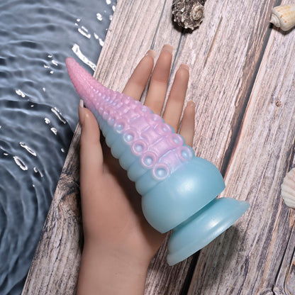 Selopa STUCK ON YOU - Blue/Pink 19 cm USB Rechargeable Vibrating Tentacle Fantasy Dildo