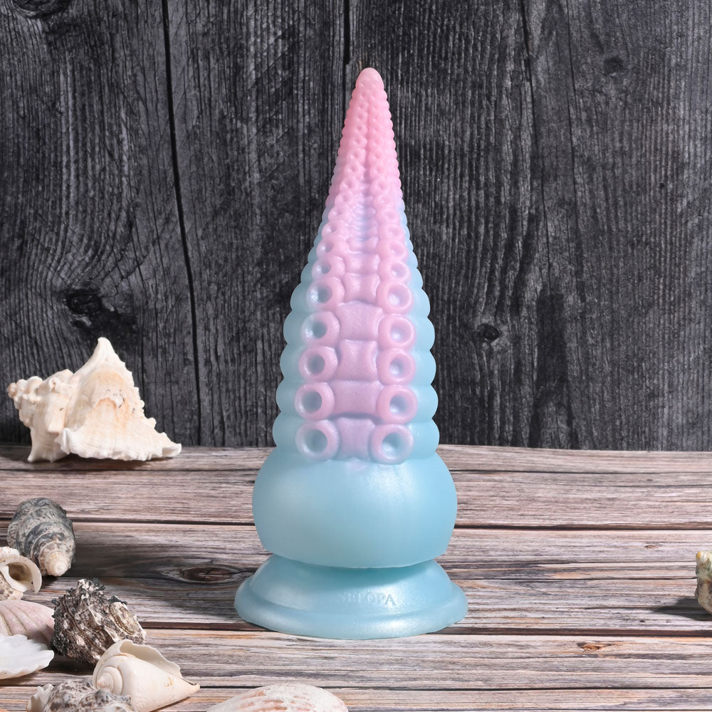 Selopa STUCK ON YOU - Blue/Pink 19 cm USB Rechargeable Vibrating Tentacle Fantasy Dildo