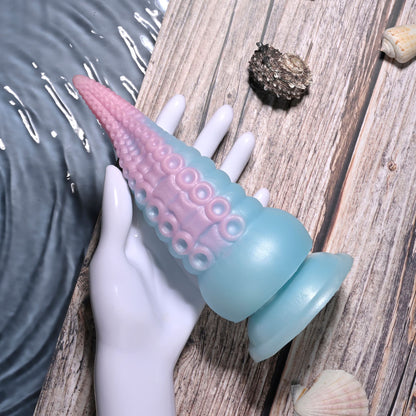 Selopa STUCK ON YOU - Blue/Pink 19 cm USB Rechargeable Vibrating Tentacle Fantasy Dildo