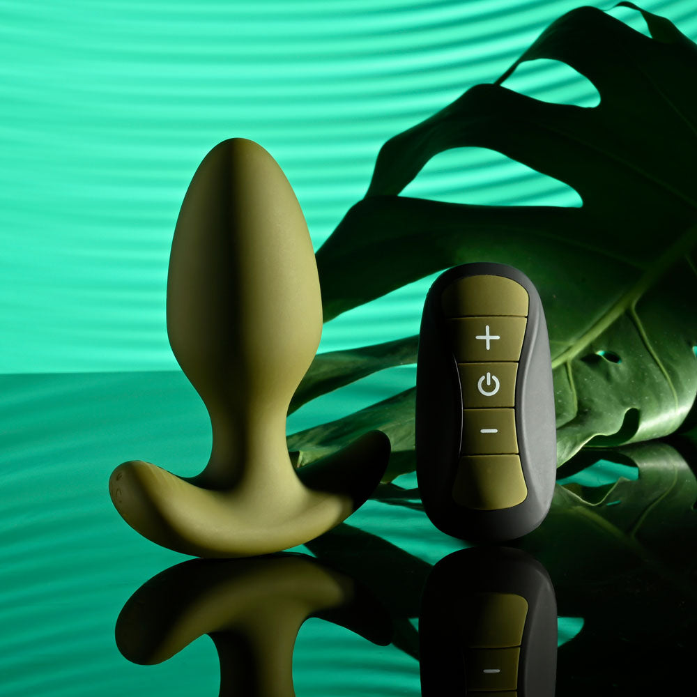 Selopa THE COLONEL - Green 10.1 cm USB Rechargeable Vibrating Butt Plug with Wireless Remote