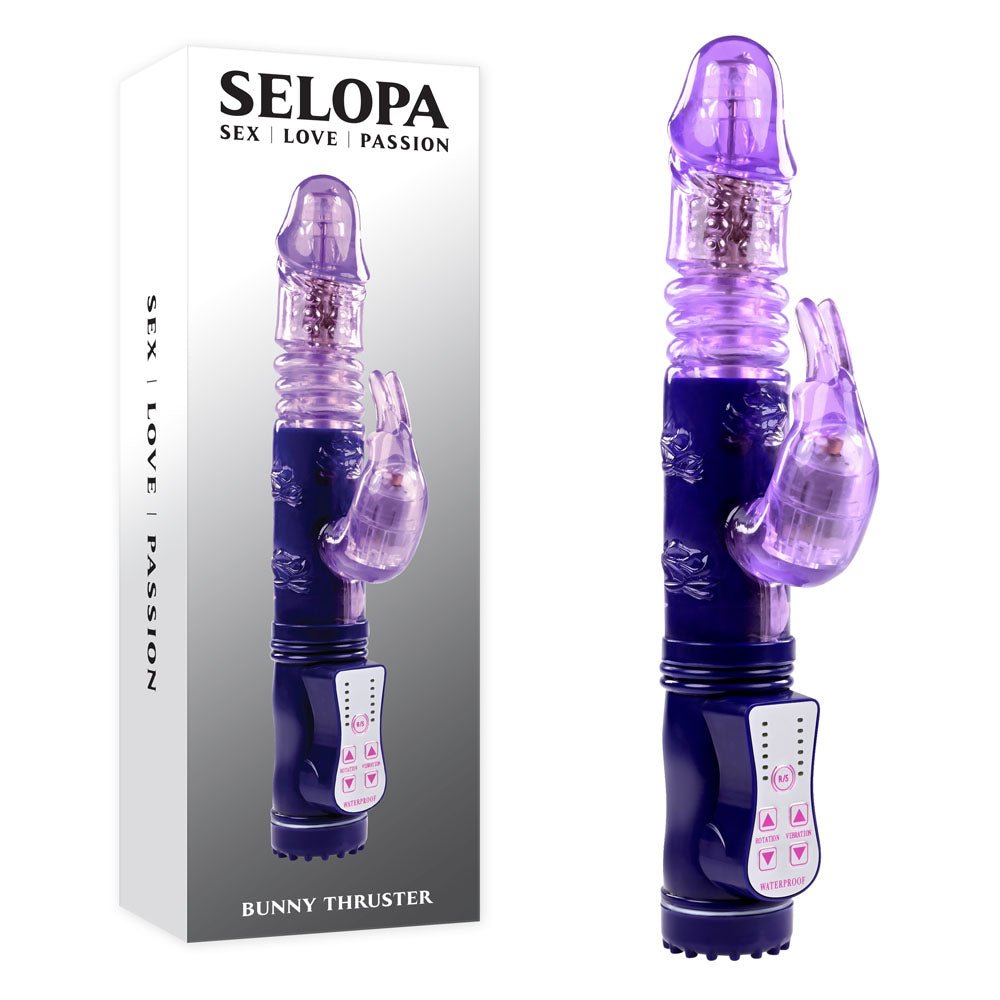 Selopa BUNNY THRUSTER - Purple 24.8 cm Thrusting Rabbit Vibrator