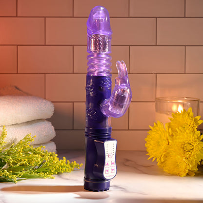 Selopa BUNNY THRUSTER - Purple 24.8 cm Thrusting Rabbit Vibrator