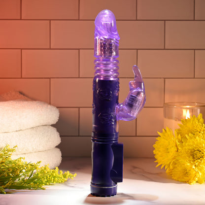 Selopa BUNNY THRUSTER - Purple 24.8 cm Thrusting Rabbit Vibrator