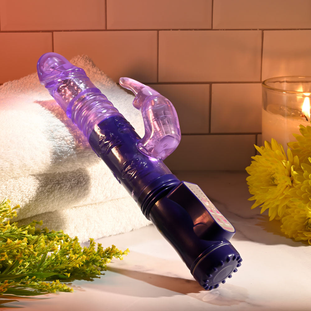 Selopa BUNNY THRUSTER - Purple 24.8 cm Thrusting Rabbit Vibrator