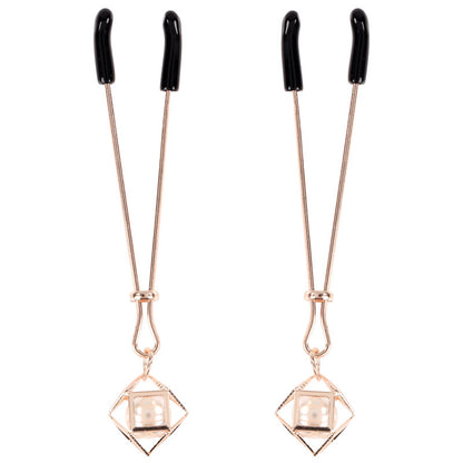 Sex & Mischief Brat Pearl Nipple Clips - Rose Gold - Set of 2