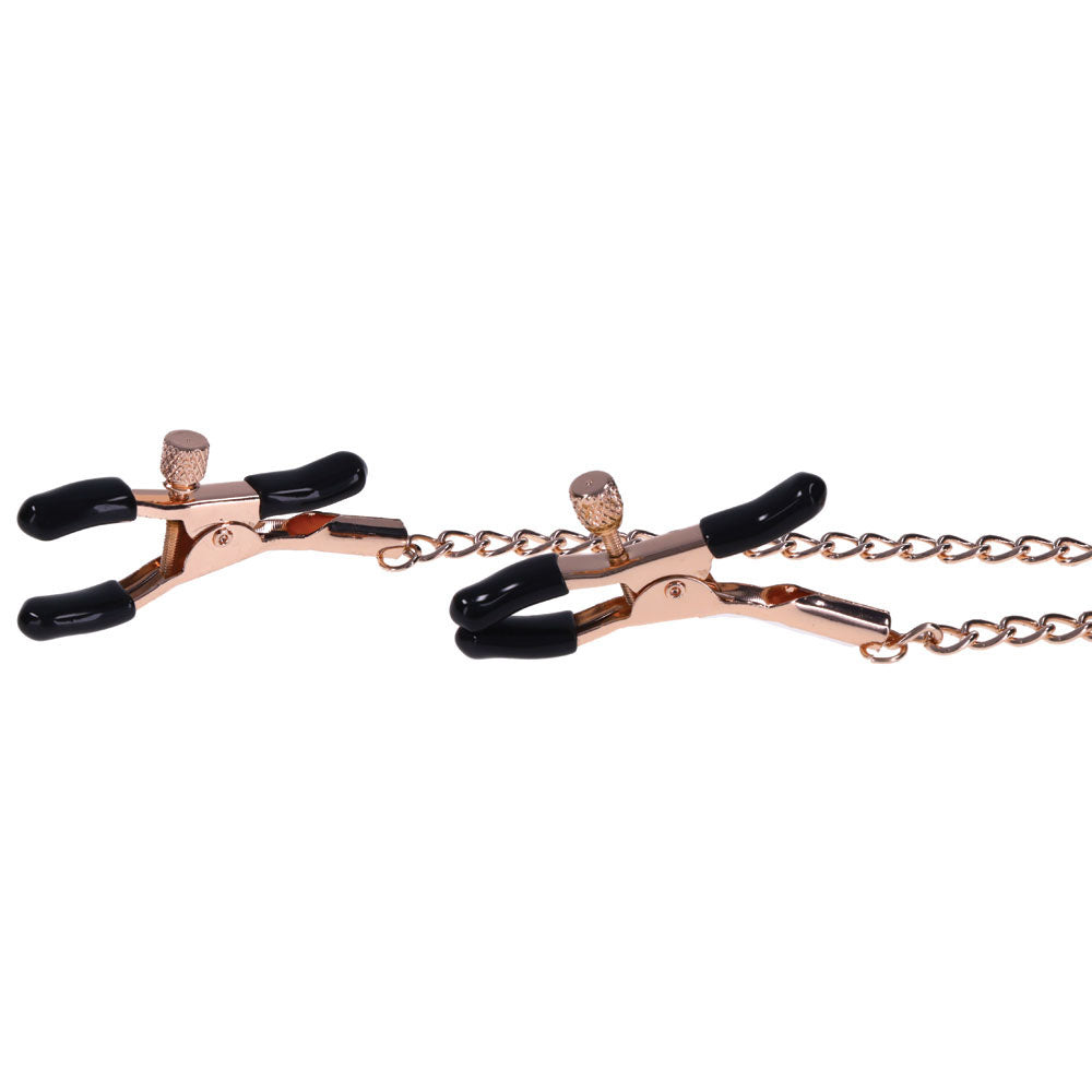 Sex & Mischief Brat Charmed Nipple Clamps - Rose Gold Nipple Clamps with 45 cm Chain