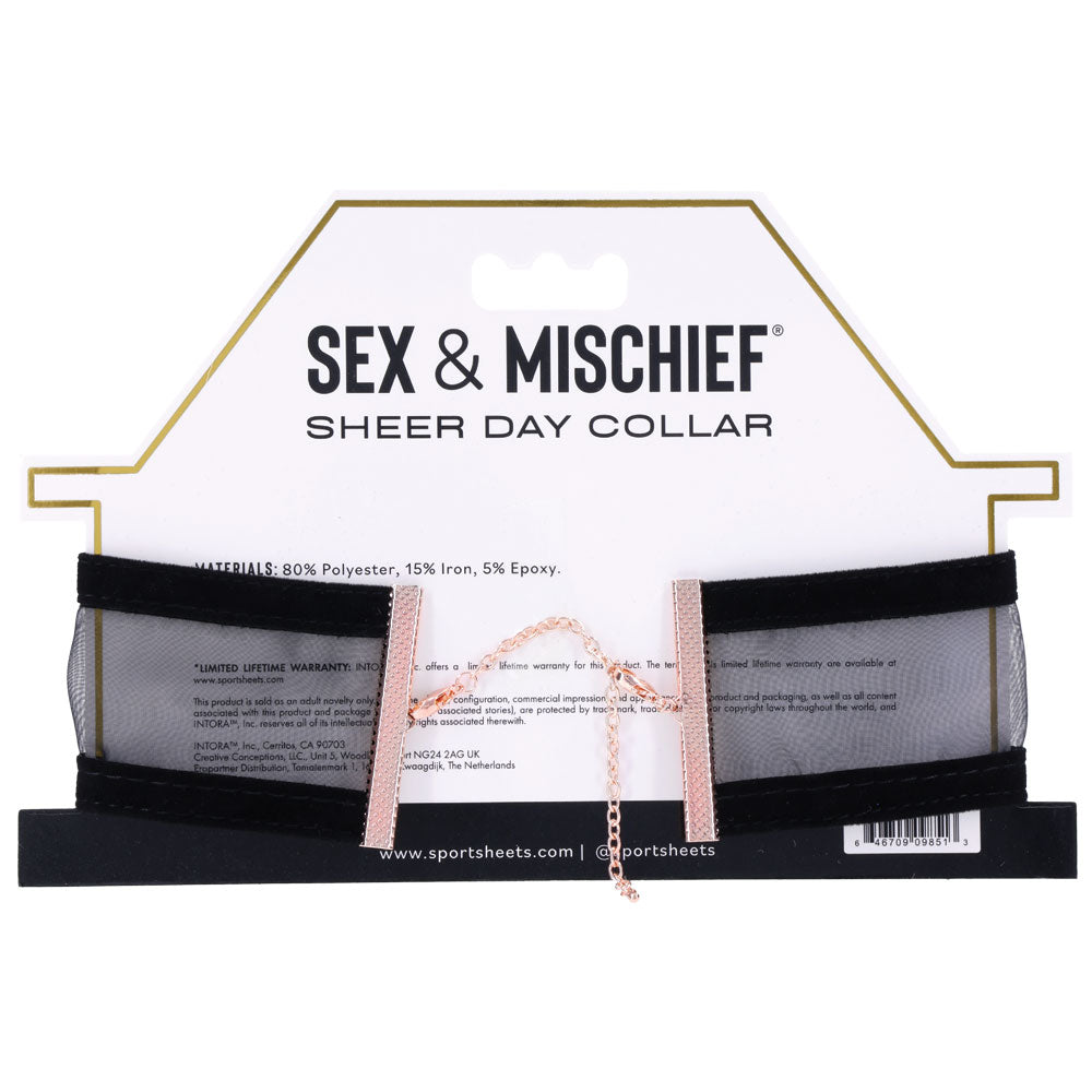 Sex & Mischief Sheer Day Collar - Black Collar