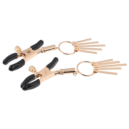 Sex & Mischief Verge Nipple Clamps - Gold Nipple Clamps - Set of 2