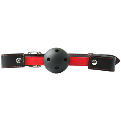 Sex & Mischief Hush Ball Gag - Black/Red Mouth Restraint