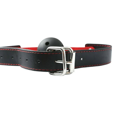 Sex & Mischief Hush Ball Gag - Black/Red Mouth Restraint