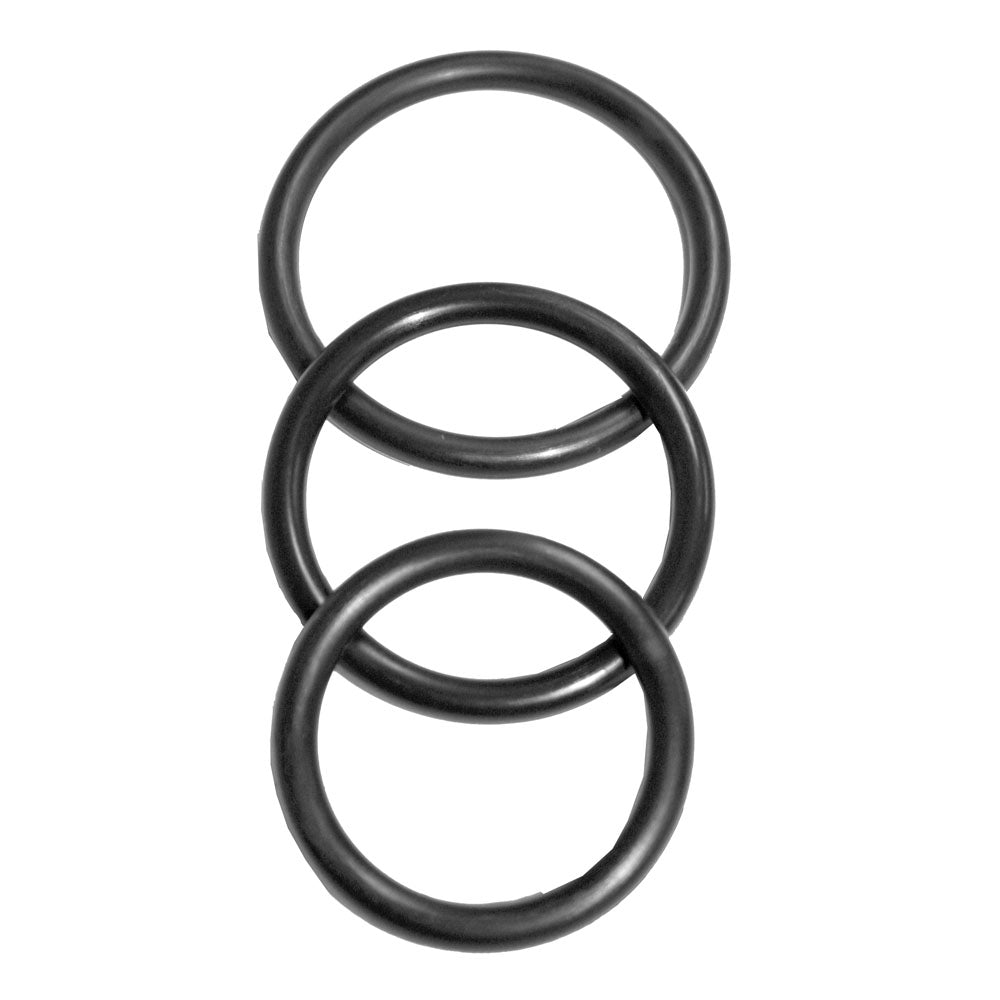 Sex & Mischief Nitrile Cock Ring 3 Pack - Black Cock Rings - Set of 3 Sizes