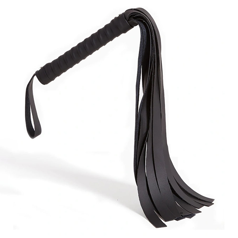 Sex & Mischief Faux Leather Flogger - Black Flogger Whip