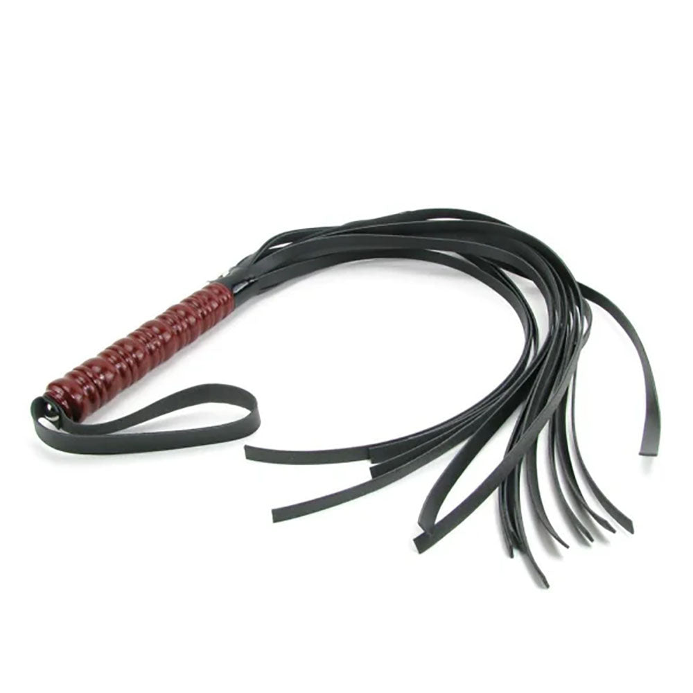 Sex & Mischief Mahogany Flogger - 76 cm Flogger Whip with Wooden Handle