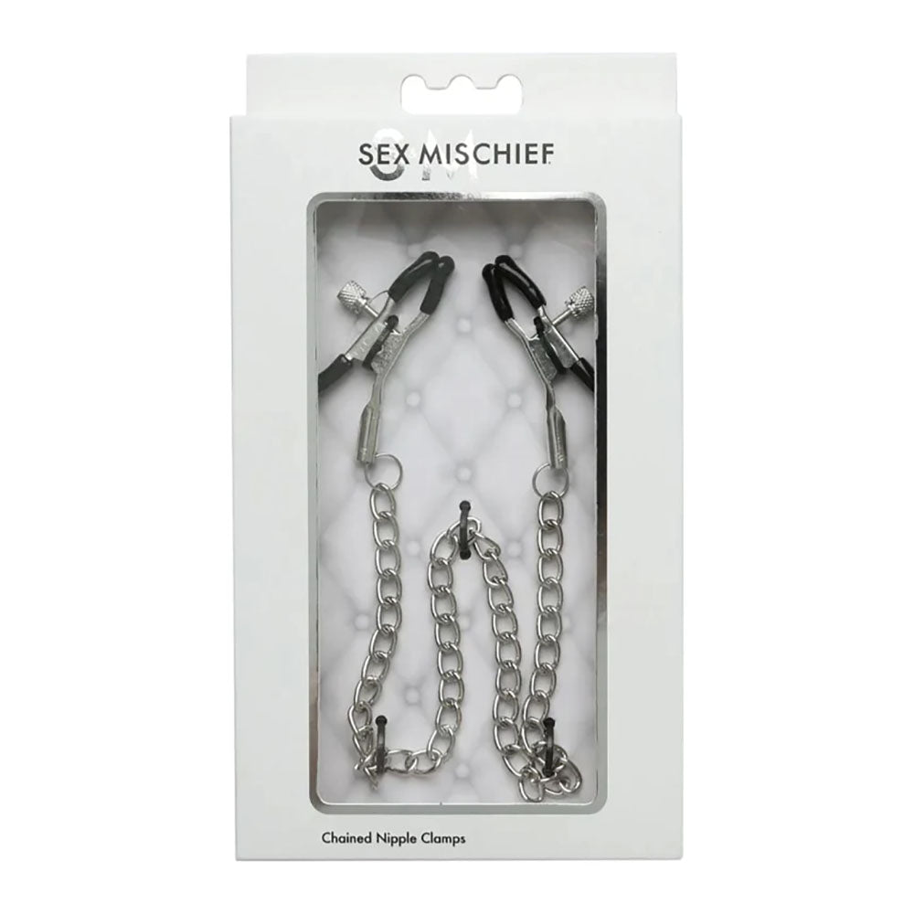 Sex & Mischief Chained Nipple Clamps - Nipple Clamps with 30 cm Chain