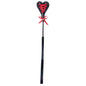 Sex & Mischief Heart Beat Crop - Black/Red 37.5 cm Crop Whip