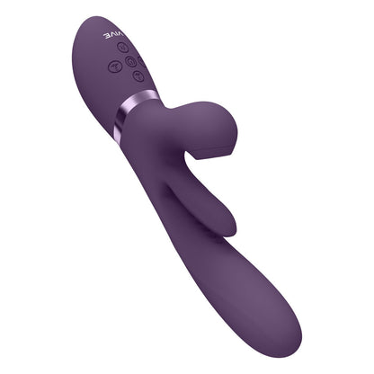 VIVE Ena - Purple - Purple 25 cm USB Rechargeable Thrusting Vibrator with Air Wave Stimulator