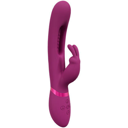 VIVE Mika - Pink - Pink 23.2 cm USB Rechargeable Rabbit Vibrator with Flapping Shaft