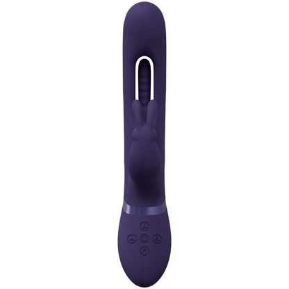 VIVE Mika - Purple - Purple 23.2 cm USB Rechargeable Rabbit Vibrator with Flapping Shaft