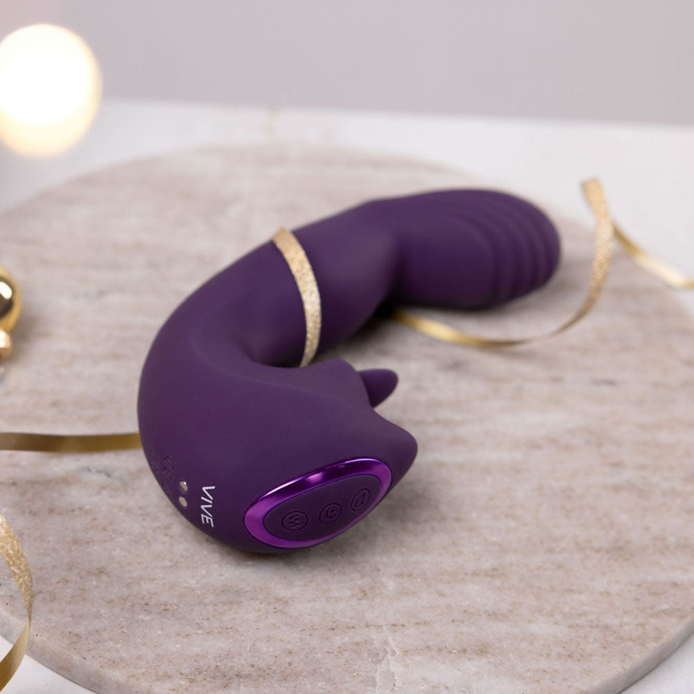 VIVE Yumi - Purple - Purple USB Rechargeable Triple Motor Vibrator