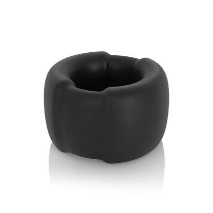 VERS Liquid Silicone Weight Steel Core Ball Stretcher - Black Ball Stretcher Ring with Steel Core