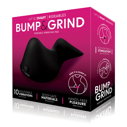 WhipSmart Bump & Grind - Black Rechargeable Rideable Vibrating Pad