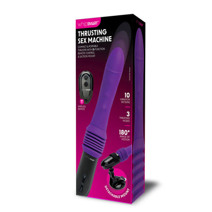 WhipSmart Thrusting Sex Machine - Purple 23 cm USB Rechargeable Thrusting Vibrator with Suction