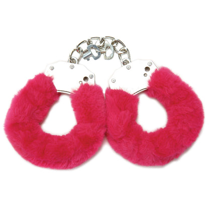 WhipSmart Classic Furry Cuffs - Hot Pink - Hot Pink Furry Restraints with Bonus Eye Mask