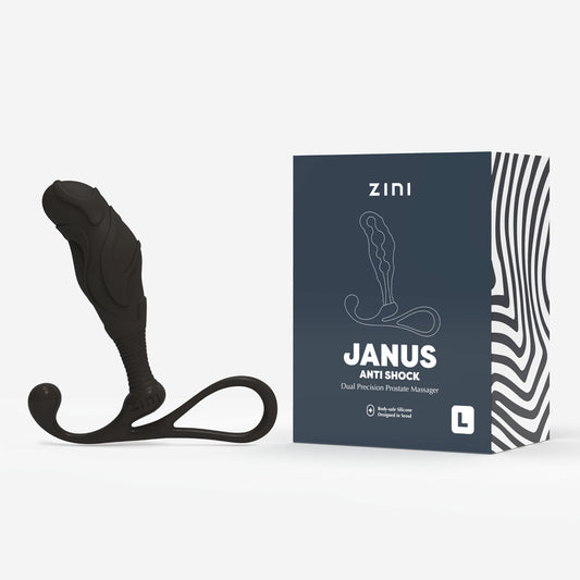 Zini Janus Anti Shock - Large - Black Large Prostate Massager