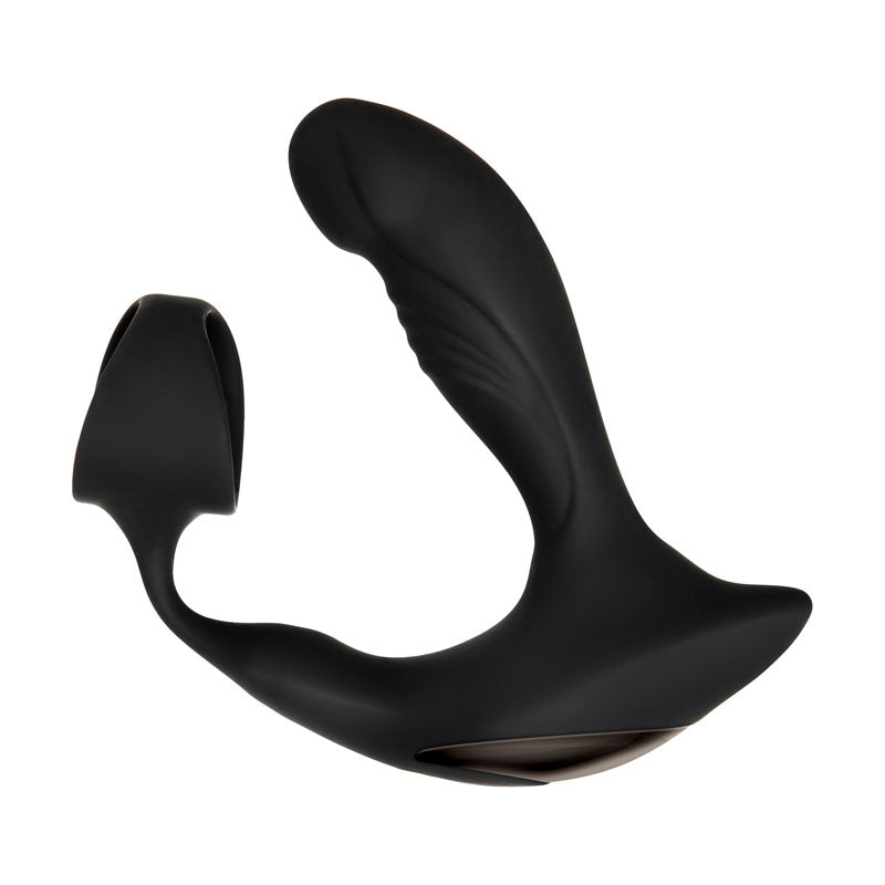 Zero Tolerance Strapped & Tapped - Black USB Rechargeable Heating Anal Plug with Cock Ring