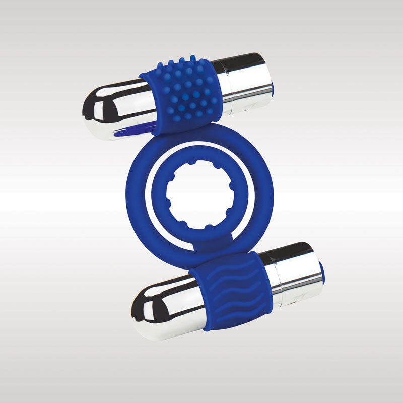 Zolo Rechargeable Duo Vibrating C-Ring - Blue USB Rechargeable Dual Vibrating Cock Ring