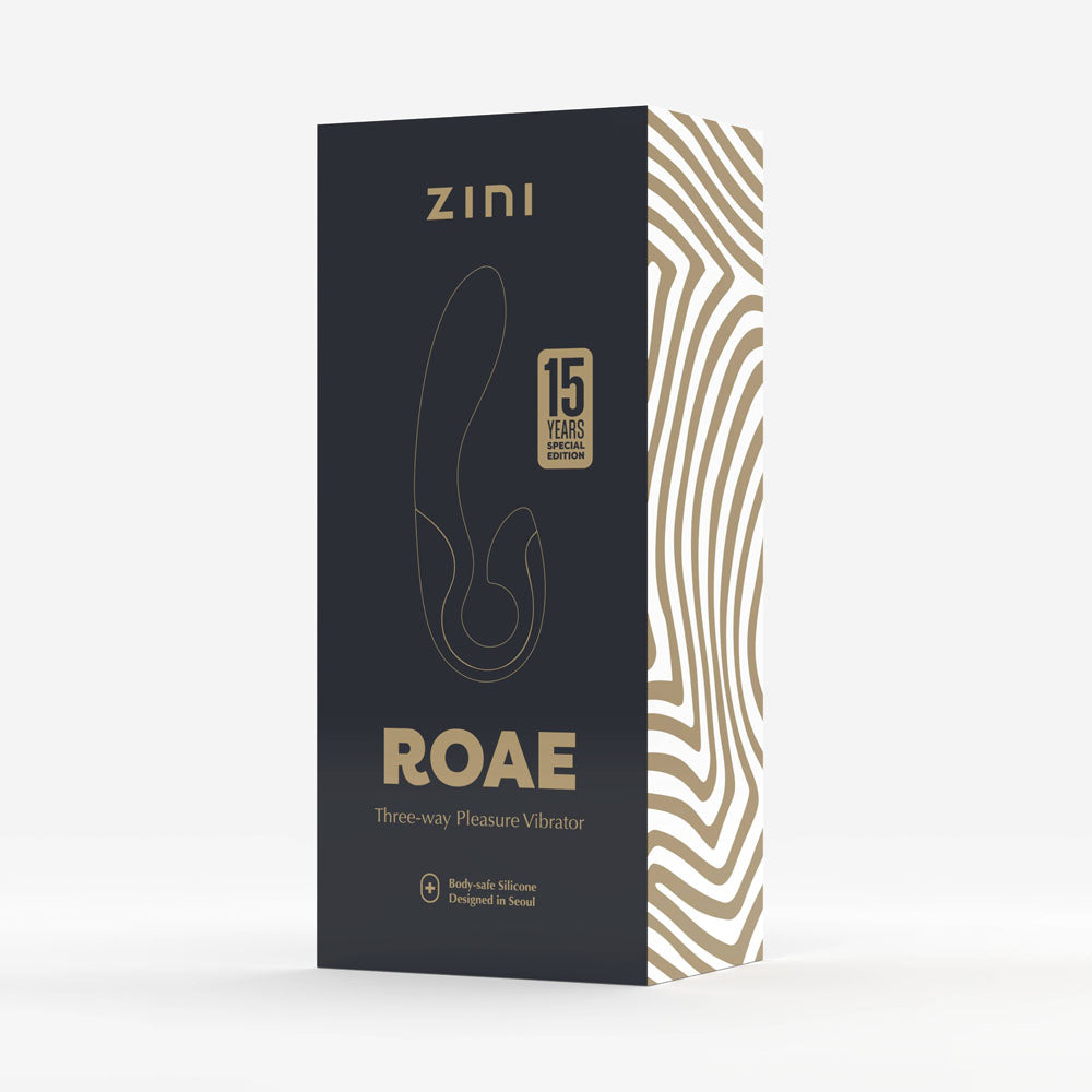 Zini Roae Special Edition - Black/Gold - Black/Gold 19.5 cm USB Rechargeable Vibrator