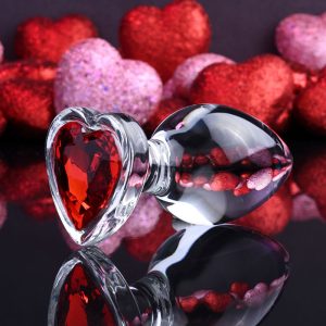 Adam & Eve RED HEART GEM GLASS PLUG LARGE