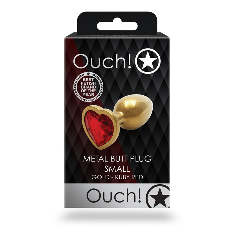 OUCH! Heart Gem Gold Butt Plug - Small