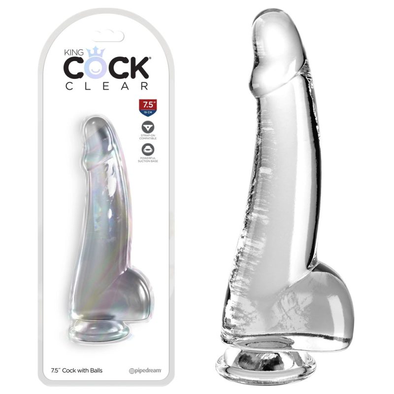King Cock Clear 7.5'' Cock with Balls