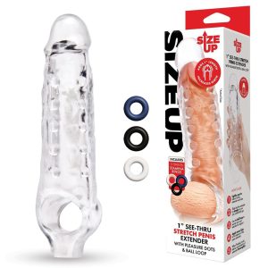 Size Up 1 Inch See-Thru Stretch Penis Extender